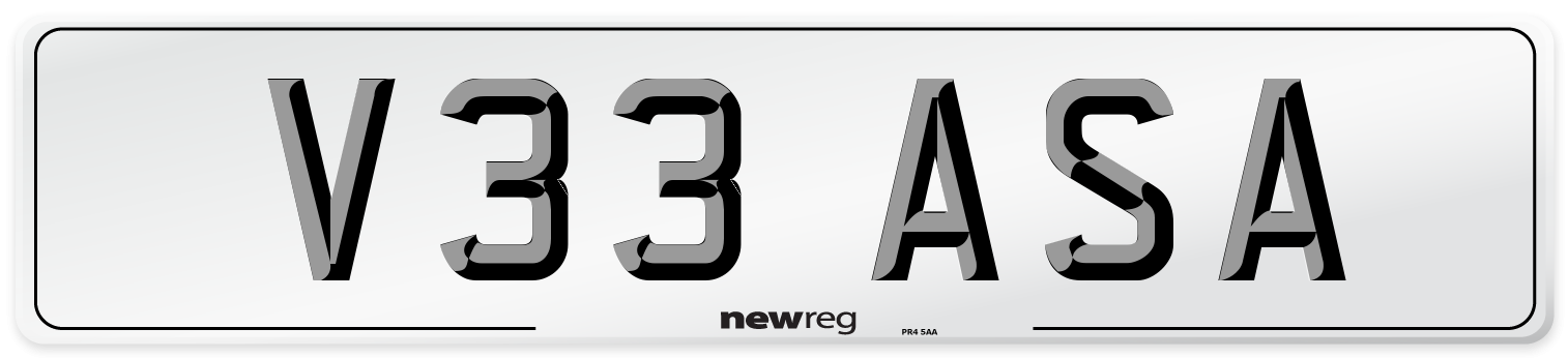 V33 ASA Number Plate from New Reg